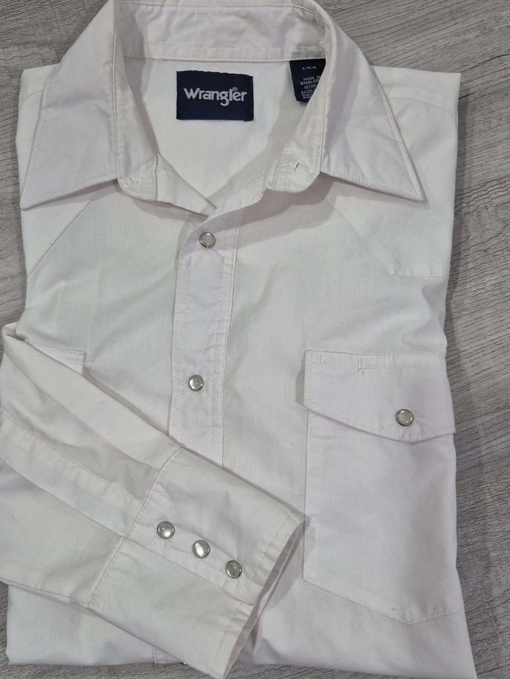 Wrangler Men's Off-White Western Button-Down Shirt